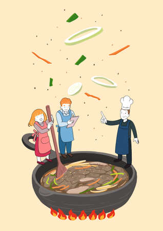 Tourist attractions in South Korea illustration 006の写真素材