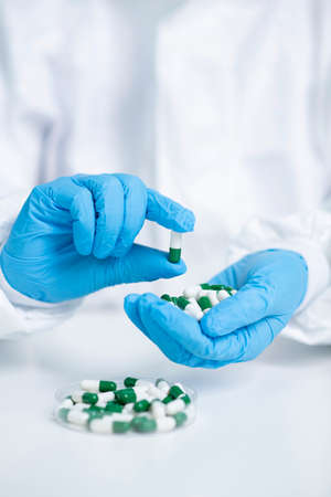 Science, chemistry, biology, and medicine concept, scientist with equipment and science experiments...