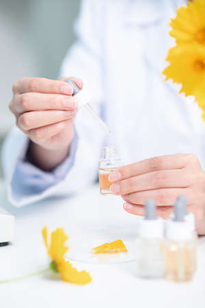 Science, chemistry, biology, and medicine concept, scientist with equipment and science experiments...