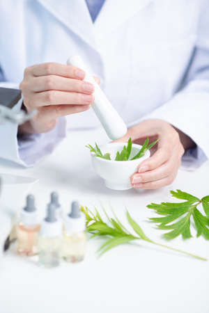 Science, chemistry, biology, and medicine concept, scientist with equipment and science experiments...