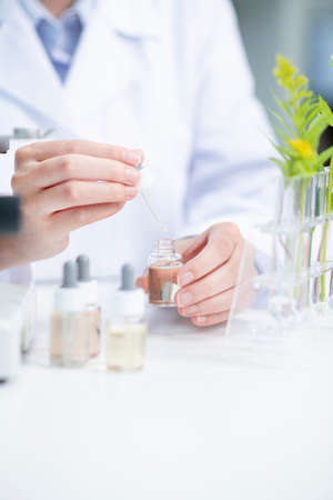 Science, chemistry, biology, and medicine concept, scientist with equipment and science experiments...