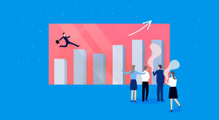 Business concept, working for success aims achievement, business strategy illustration 001