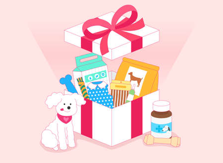 Open gift box concept, Colorful presents illustration 001のイラスト素材