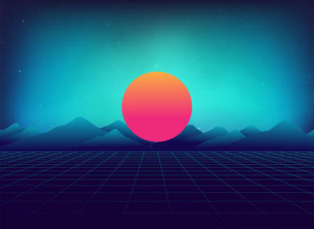Retro styled digital futuristic background 008