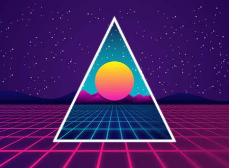 Retro styled digital futuristic background 004のイラスト素材