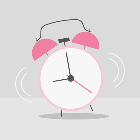 The alarm clock is ringing loudly.のイラスト素材