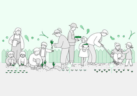 Group of different people in community illustration 003の写真素材