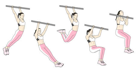 Fitness sports, exercising at home illustration 009
