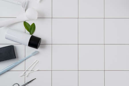 Shaving razors, brush and foam object 063の写真素材