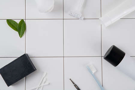 Shaving razors, brush and foam object 062の写真素材