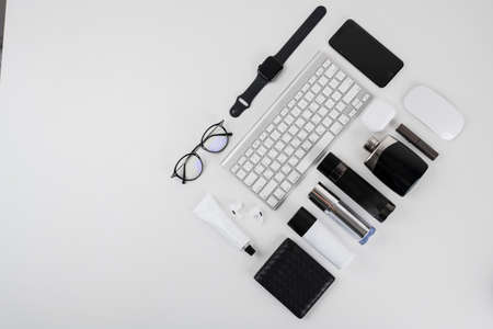 Shaving razors, brush and foam object 091の写真素材