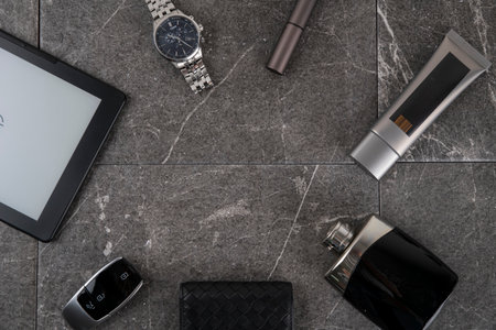 Shaving razors, brush and foam object 069の写真素材