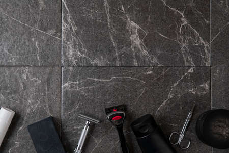 Shaving razors, brush and foam object 105の写真素材