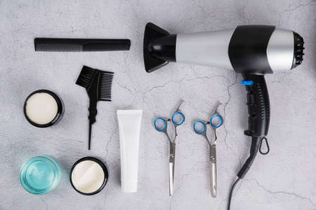 Shaving razors, brush and foam object 097の写真素材