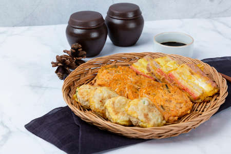 Different foods ingredients of Korean Thanksgiving dayの写真素材