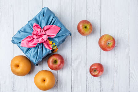 Different foods ingredients of Korean Thanksgiving dayの写真素材