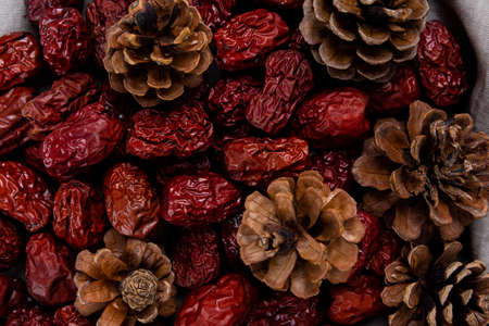 Different foods ingredients of Korean Thanksgiving dayの写真素材