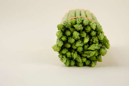 Close up of fresh green asparagus 002の写真素材