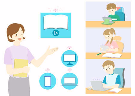Online education concept in flat style illustration 007