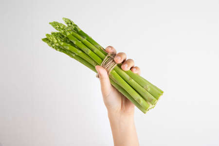 Close up of fresh green asparagus 155の写真素材