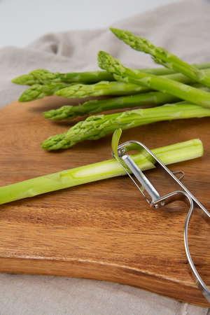 Close up of fresh green asparagus 170の写真素材