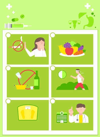 Health concept, virus and flu prevention Infographic element illustration 002のイラスト素材