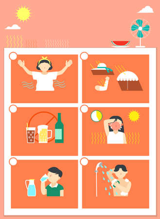 Health concept, virus and flu prevention Infographic element illustration 008