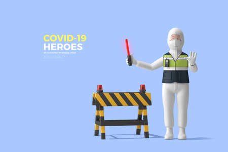 All heroes fighting coronavirus covid-19 illustration 008