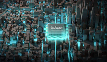 Electronic circuit board with processor background illustration 006の写真素材