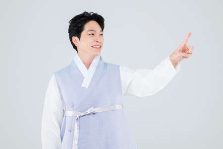 Male  in Korean traditional clothes Hanbok 150の写真素材