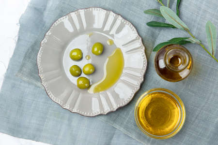 Olives and olive oil 160の写真素材