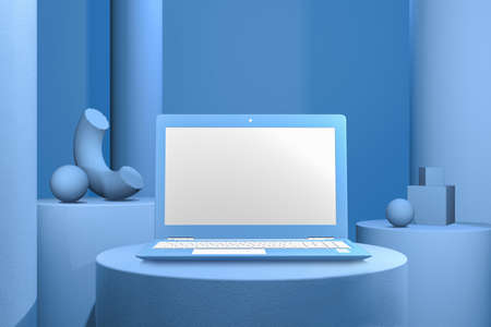3D realistic mockup with laptop, tablet, and smartphone 004