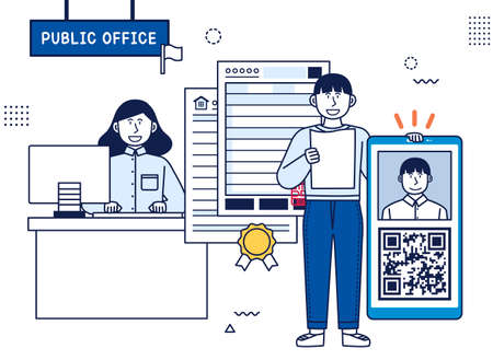 QR-code based system for simply personal identification illustration 006のイラスト素材