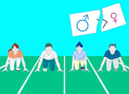 Girls Power, feminine concept and woman empowerment illustration 005のイラスト素材