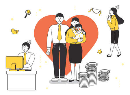 Welfare and Social Security Benefits system illustration 004のイラスト素材