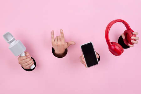 Concept of hands life, hand showing various gestures 183の写真素材