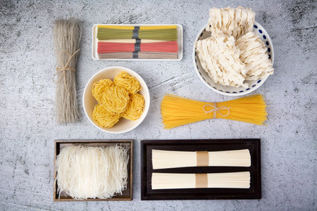 various raw noodles