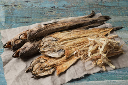 Korean dried fish pollack, Hwangtaeの写真素材
