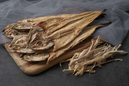 Korean dried fish pollack, Hwangtaeの写真素材