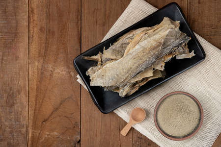 Korean dried fish pollack, Hwangtaeの写真素材