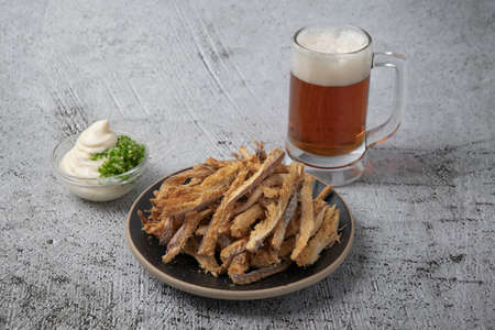 Korean dried fish pollack, Hwangtaeの写真素材