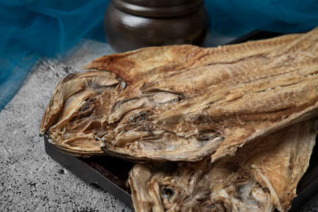 Korean dried fish pollack, Hwangtaeの写真素材