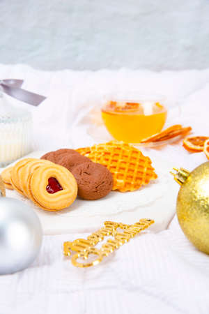 Christmas objects for winter season promotionの写真素材