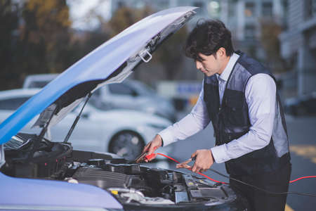 auto vehicle car insurance agent concept, checking car condition
