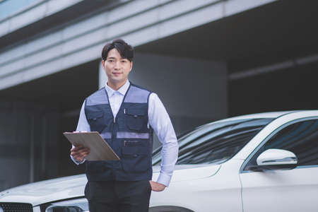 auto vehicle car insurance agent, car reseller conceptの写真素材