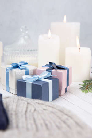 warm winter and Chritmas themed objectsの写真素材