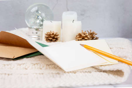 warm winter and Chritmas themed objectsの写真素材