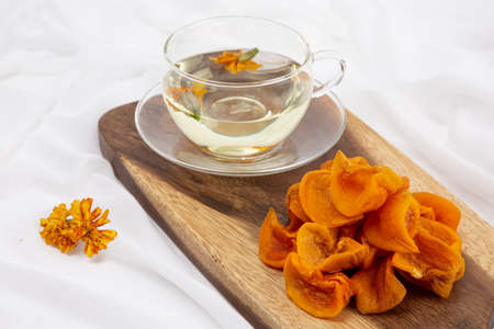 winter dessert concept, dried persimmonの写真素材