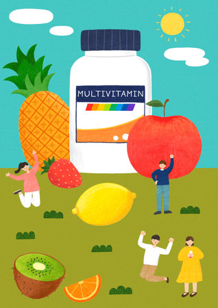 health supplementary product, multivitaminの写真素材