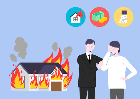 Insurance concept, health and property protection illustration 007のイラスト素材